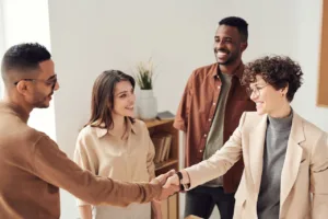beige handshake