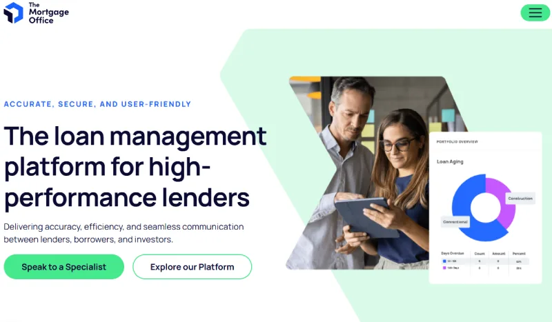 The Mortgage Office loan management platform for real estate and hard money lenders.