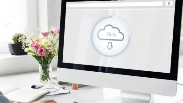 Cloud-based lending software interface showing secure data storage and backup capabilities for loan servicing platforms.