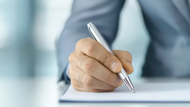 Close-up of legal contract document representing loan covenant agreements.