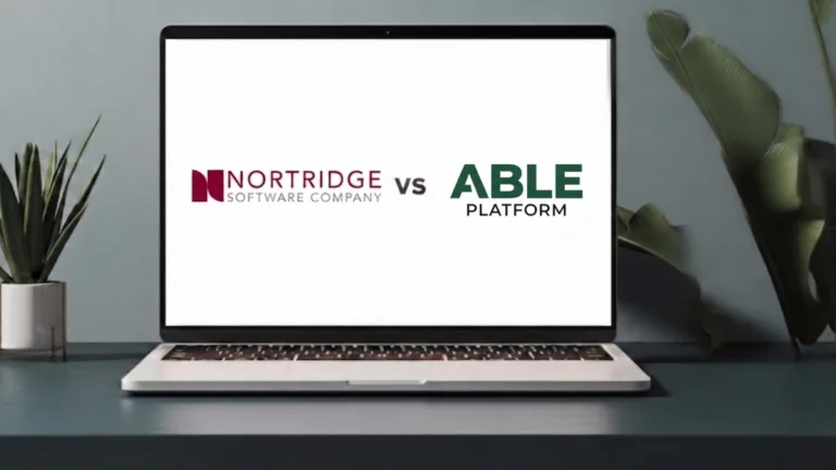 Nortridge Software Company and Able Platform logos displayed side by side on laptop screen