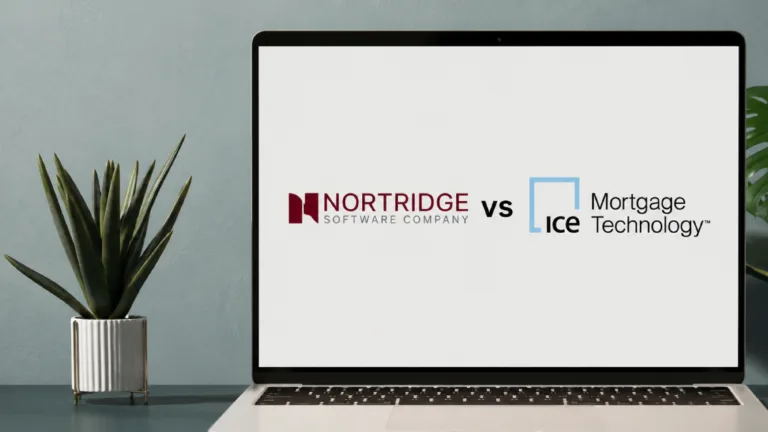 Two loan servicing software logos displayed side by side comparing mortgage platforms: Nortridge vs. MSP Mortgage Technology
