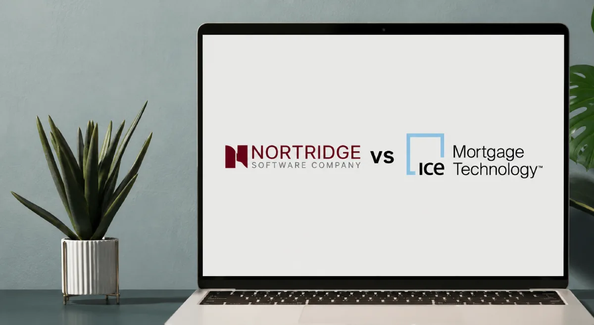 Two loan servicing software logos displayed side by side comparing mortgage platforms: Nortridge vs. MSP Mortgage Technology