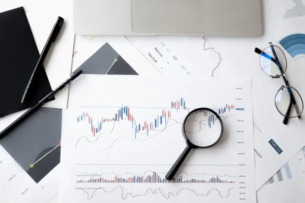 reviewing investment charts